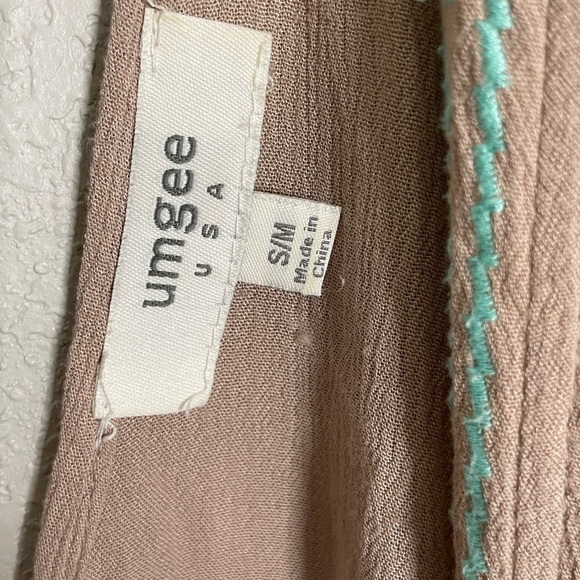 Umgee Light Tan Brown Embroidered Duster Cardigan S/M - Picture 3 of 9